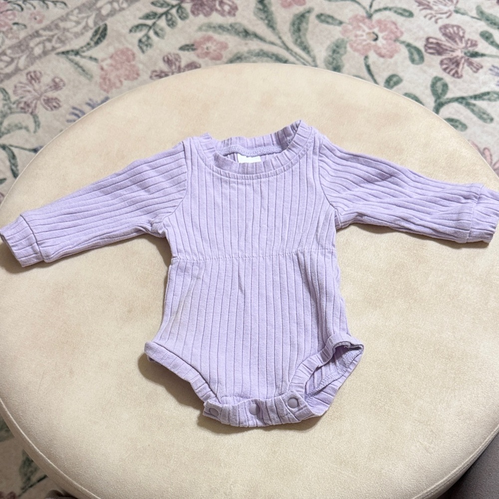 Lilac Ribbed Kids Bodysuit